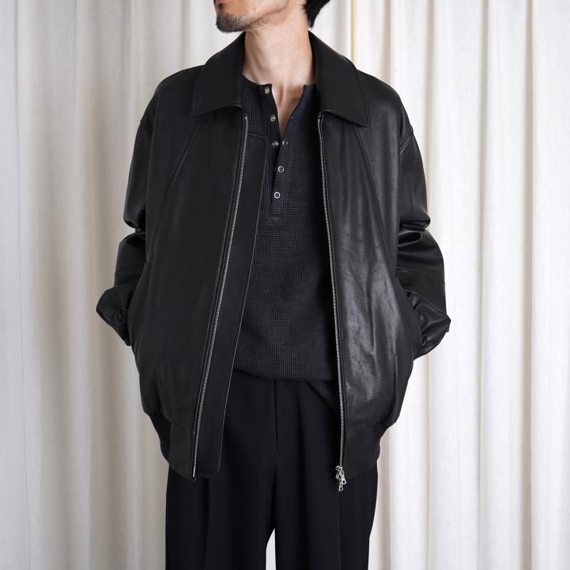ssstein 奿 LEATHER ZIP SHORT JACKET / BLACK