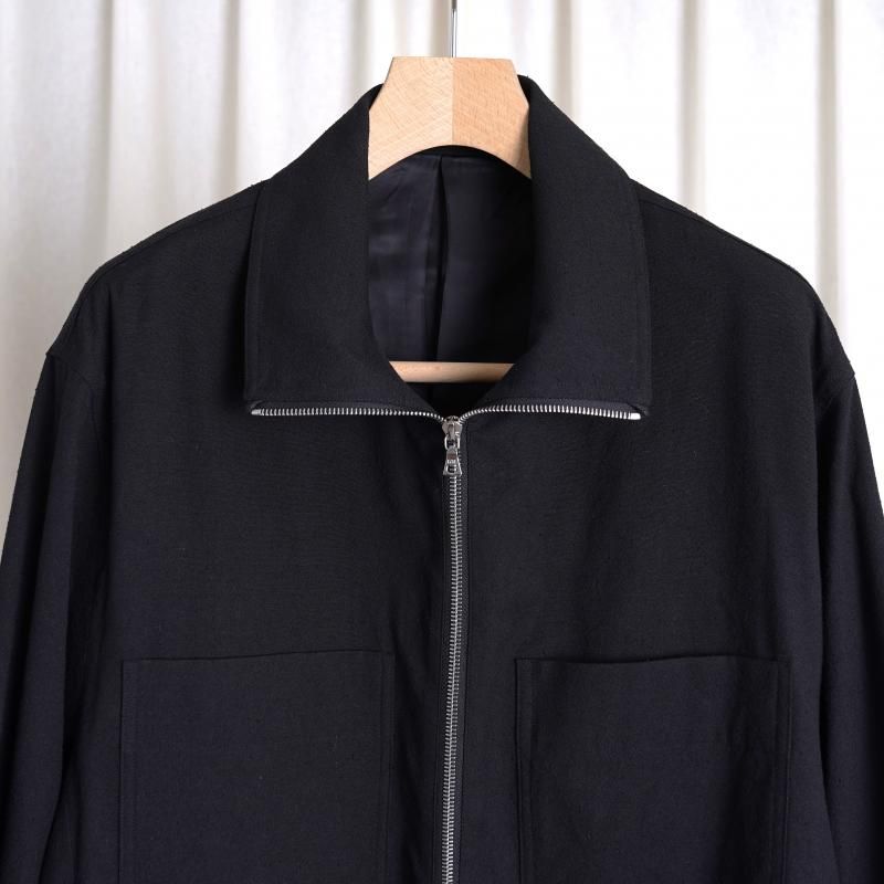 ssstein 奿 SILK NEP CLOTH DRIZZLER JACKET / BLACK
