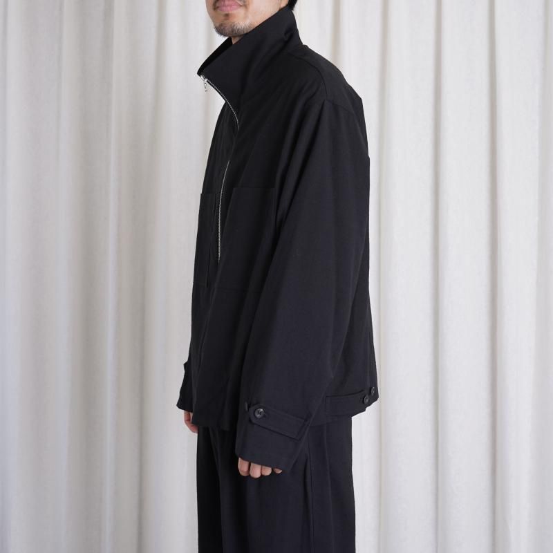 ssstein 奿 SILK NEP CLOTH DRIZZLER JACKET / BLACK