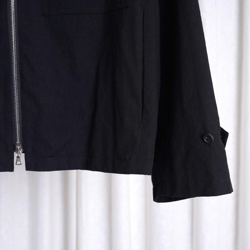 ssstein 奿 SILK NEP CLOTH DRIZZLER JACKET / BLACK