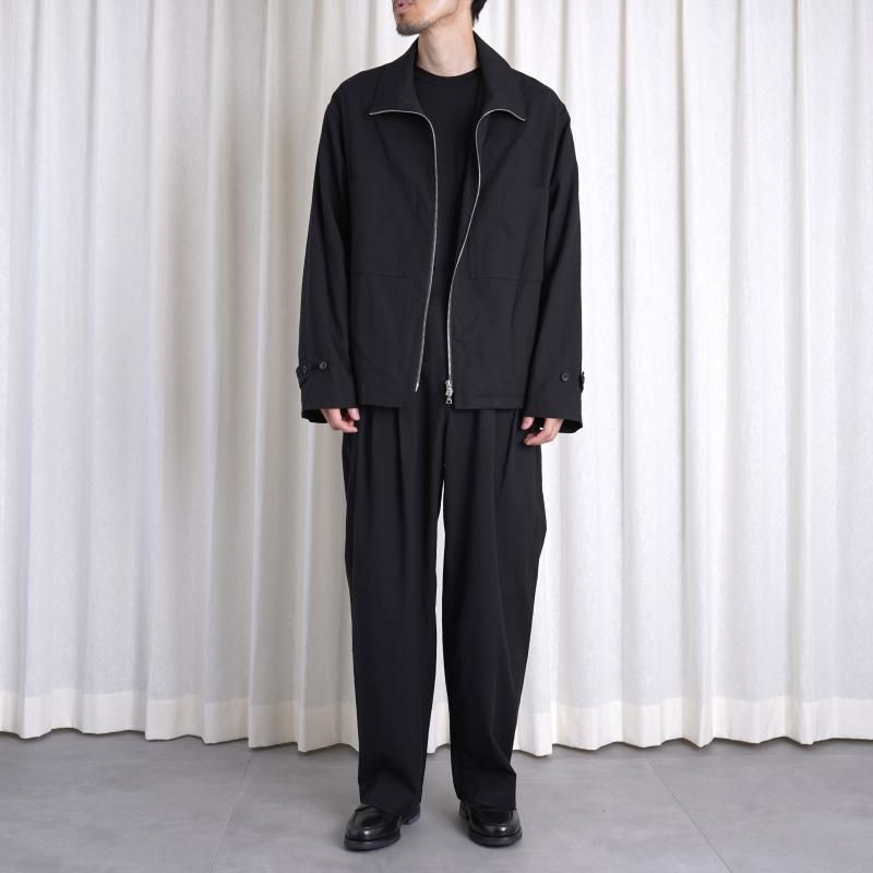 ssstein 奿 SILK NEP CLOTH DRIZZLER JACKET / BLACK
