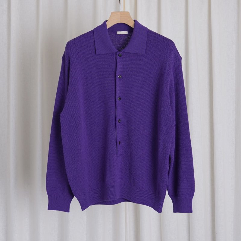  24A/W ULTERIOR ƥꥢ SUPER SOFT LOOSE MILANO RIB KNIT POLO / VIOLET