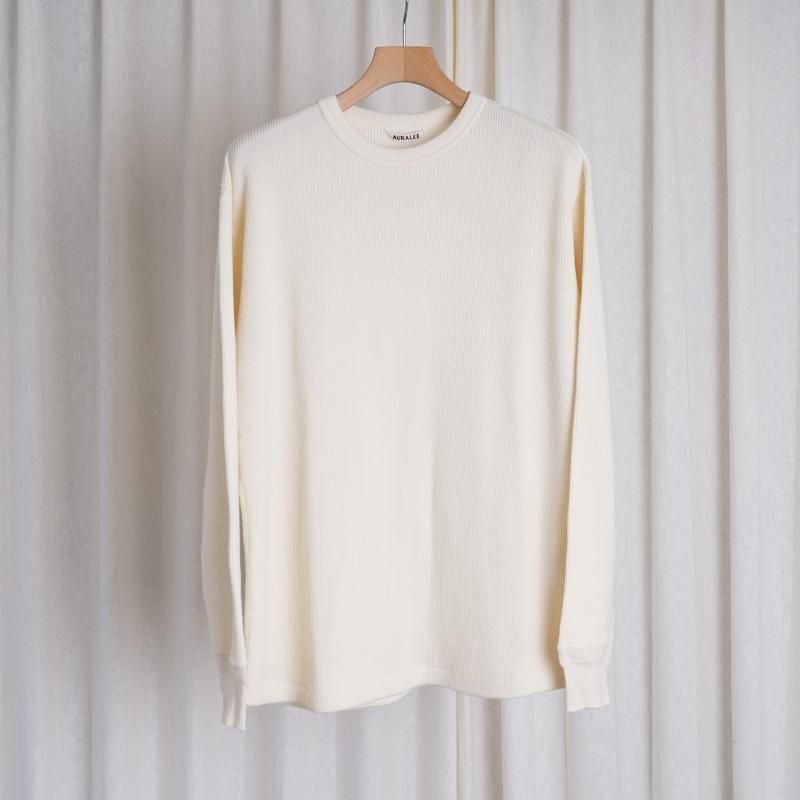【AURALEE オーラリー】 WOOL COTTON THERMAL P/O / IVORY