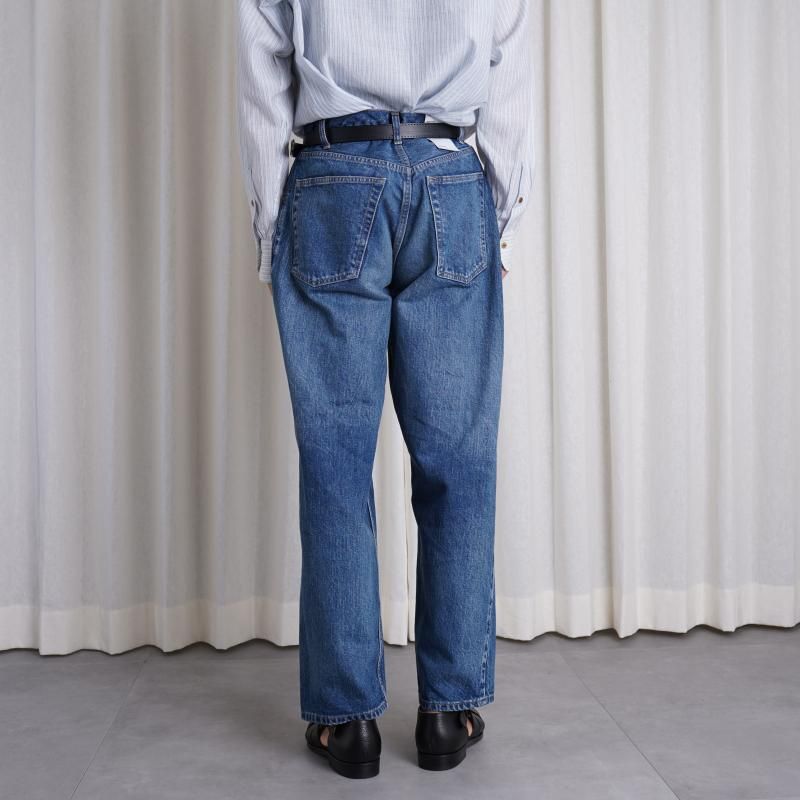  CIOTA  BAGGY 5 POCKET PANTS
 / MEDIUM DARK BLUE DAMAGE