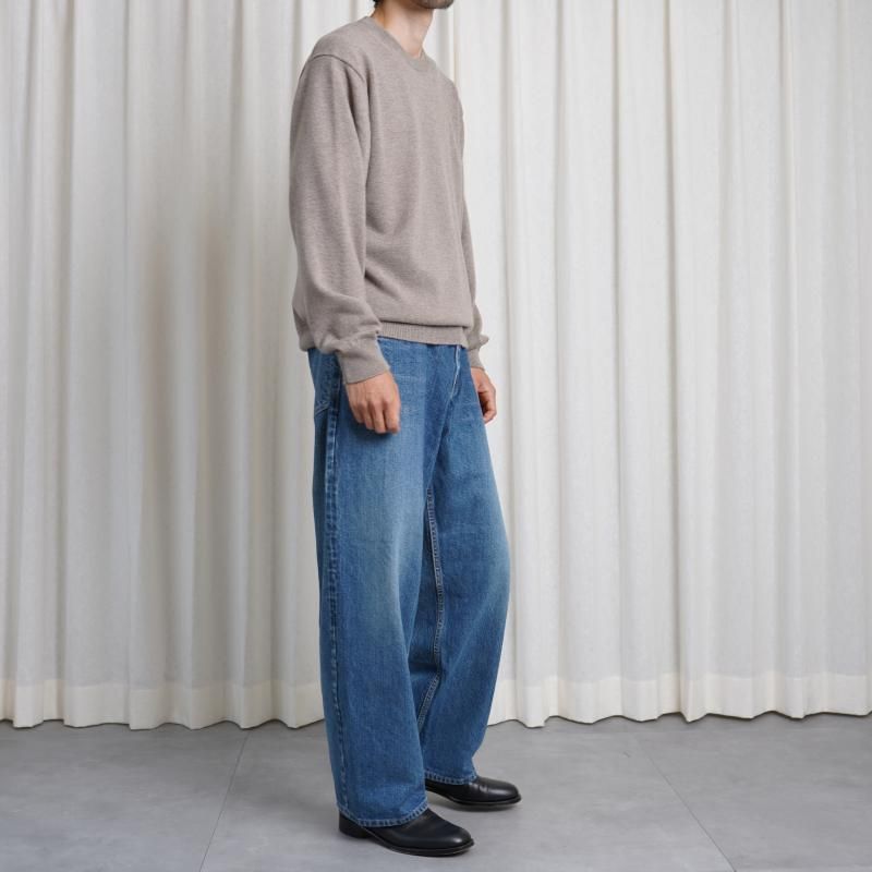  CIOTA  BAGGY 5 POCKET PANTS
 / MEDIUM DARK BLUE DAMAGE