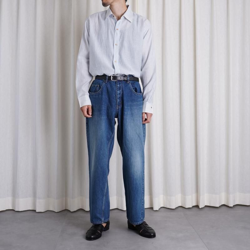  CIOTA  BAGGY 5 POCKET PANTS
 / MEDIUM DARK BLUE DAMAGE