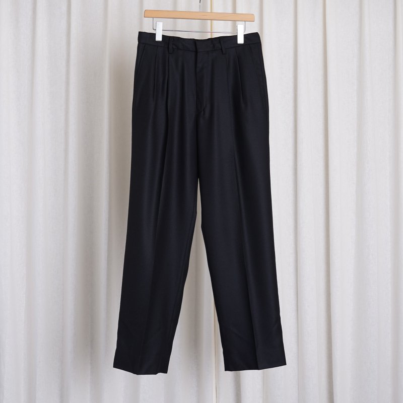 AURALEE(オーラリー) サイズ:4 22AW SUPER FINE WOOL COTTON TWILL SLACKS スーパー すばらしい ファイン  ウール コットン混 ツイル ジップフライ スラックスパンツ ブラック A22AS02CW【中古】【程度A】【カラーブラック】【オンライン限定商品】