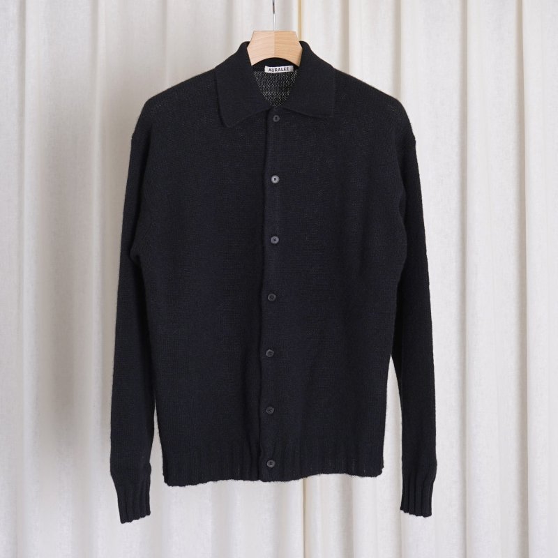 AURALEE オーラリー】 SHETLAND WOOL CASHMERE KNIT CARDIGAN / BLACK - Avelia ONLINE  STORE