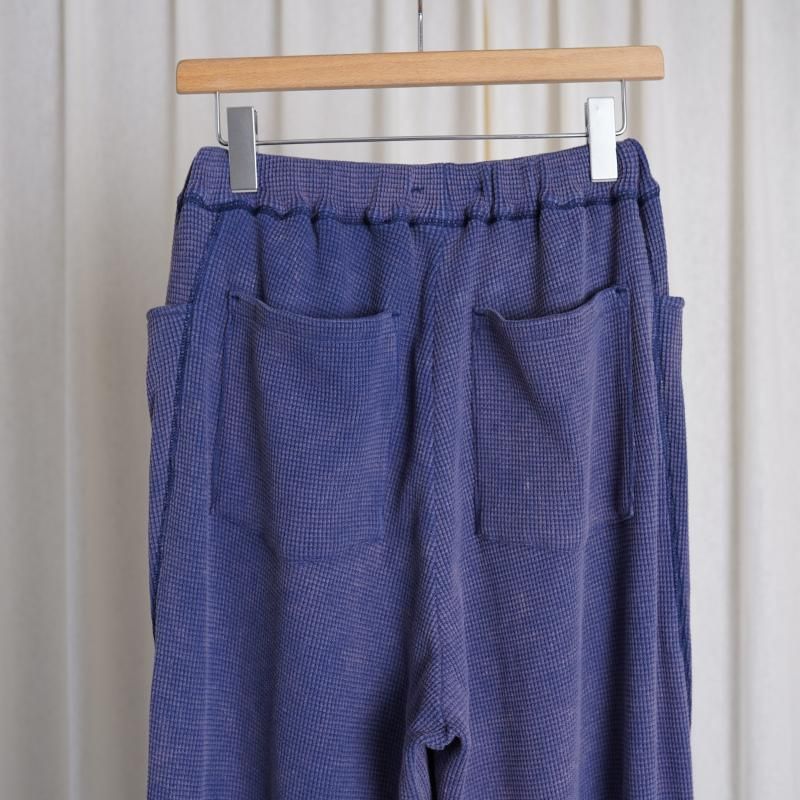 saby サバイ】 WAFFLE EASY PANTS - Pigment Stone Wash-/ MID