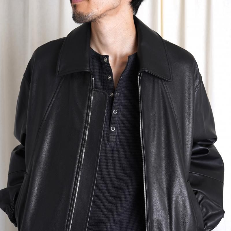 Saby ХWAFFLE HENRY NECK SHIRTS -pigment stone wash- /SUMI