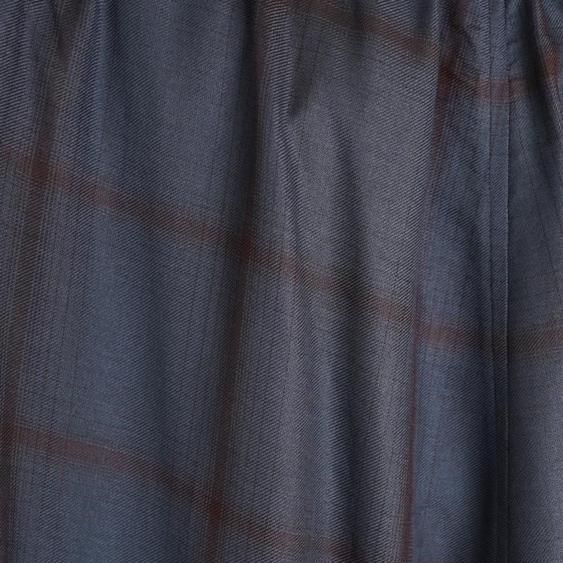YOKE  衼RAYON WOOL PLAID EASY PANTS / CHARCOAL