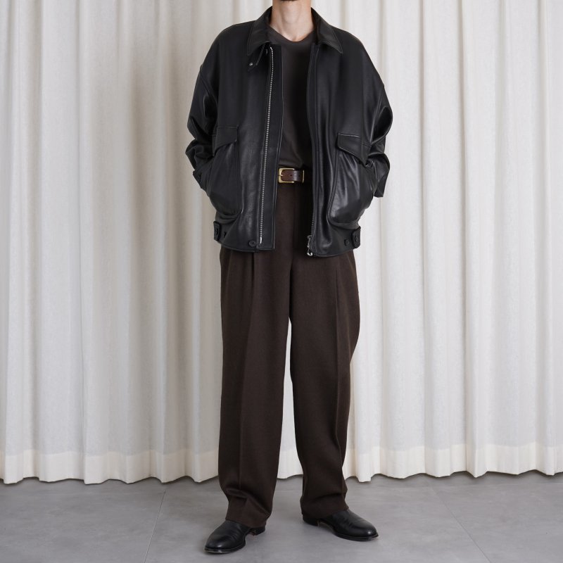 YOKE ヨーク】LEATHER FLIGHT JACKET / BLACK - Avelia Online Store