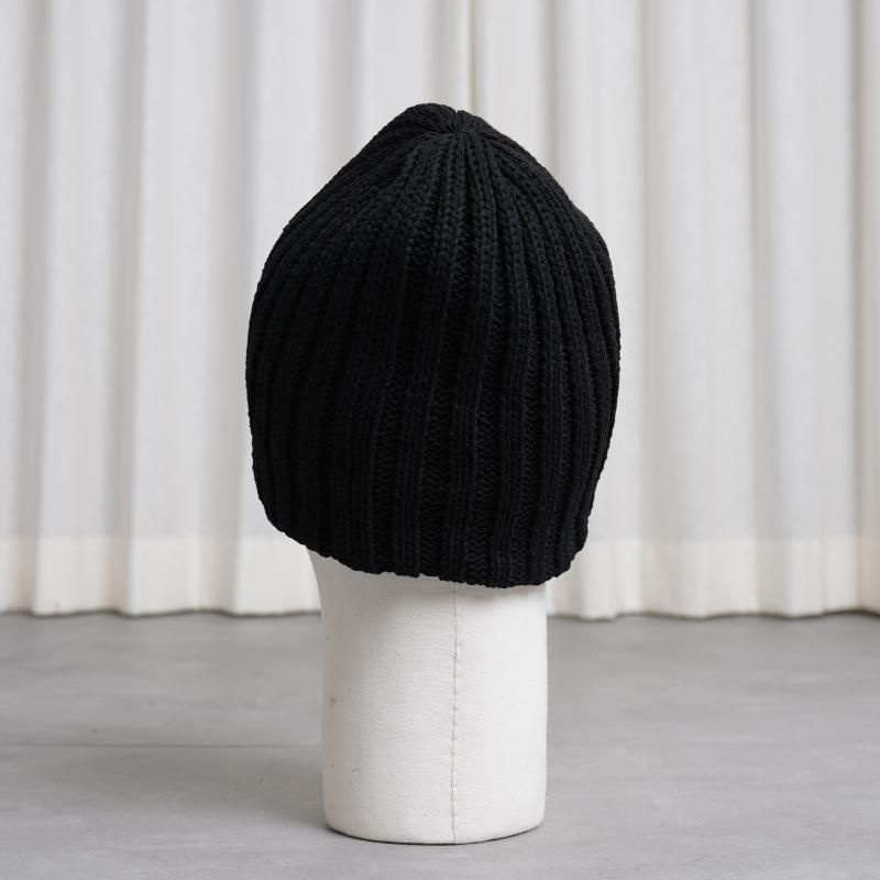 KIJIMA TAKAYUKI ޥ業 RECYCLED COTTON BEANIE / BLACK
