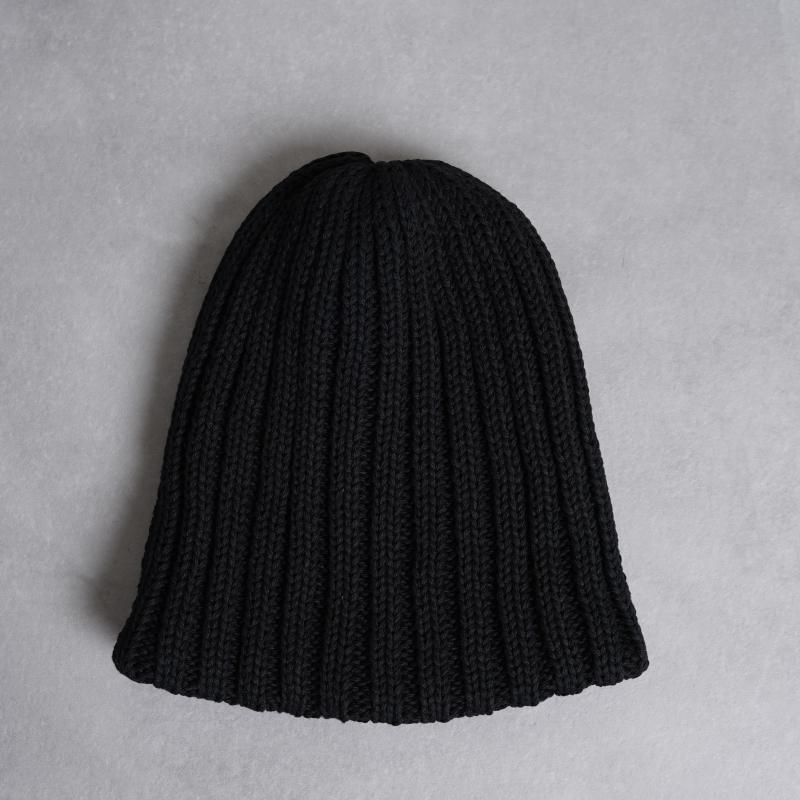 KIJIMA TAKAYUKI ޥ業 RECYCLED COTTON BEANIE / BLACK
