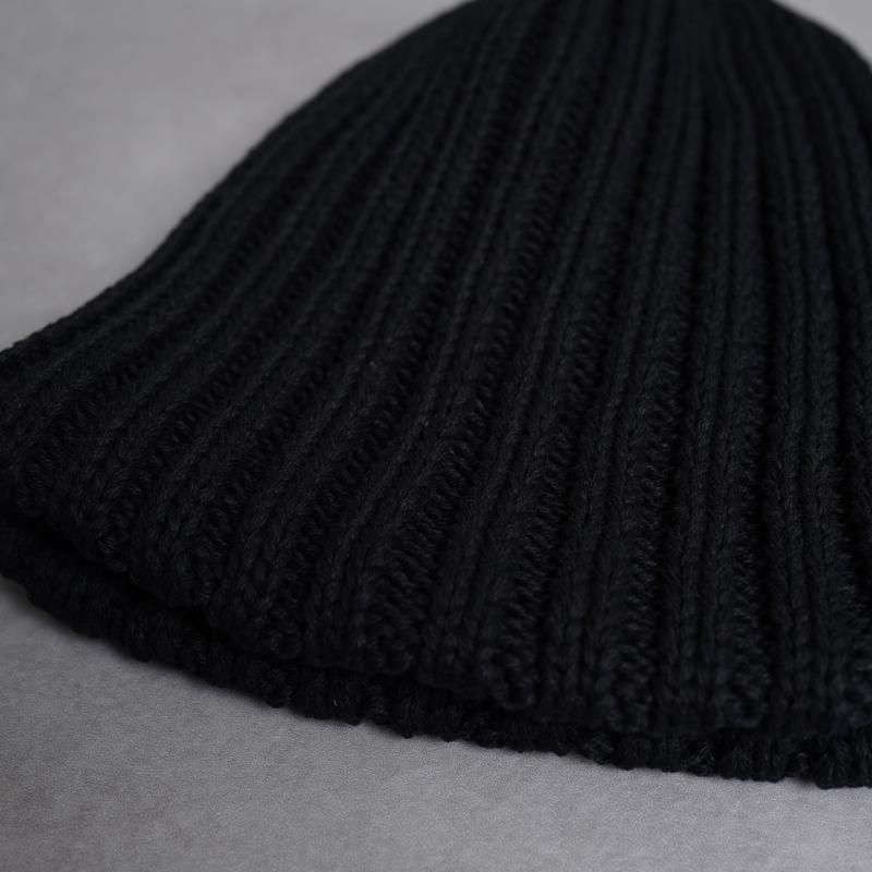 KIJIMA TAKAYUKI ޥ業 RECYCLED COTTON BEANIE / BLACK