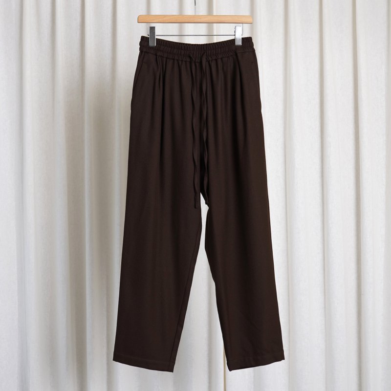 24A/W WIRROW  BOTANY WOOL DRAWSTRING PANTS -UNISEX- / DARK BROWN