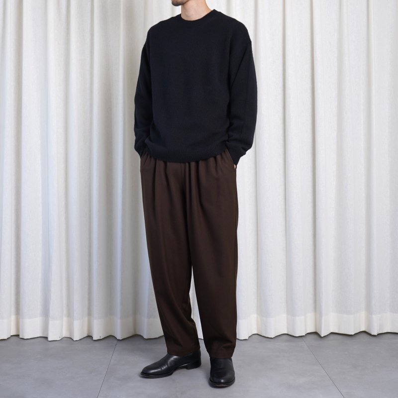 WIRROW ウィロウ】 BOTANY WOOL DRAWSTRING PANTS -UNISEX- / DARK BROWN Avelia  ONLINE STORE