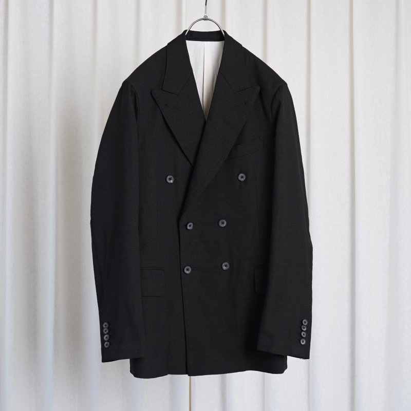 DOUBLE WASHED EM JACKET 強撚平MATT / BLACK - Avelia ONLINE STORE