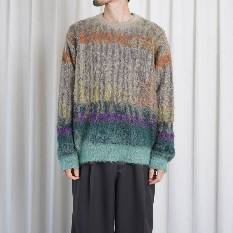 25S/SۡYOKE 衼TREE JAQUARD MOHAIR SWEATER / ORANGE