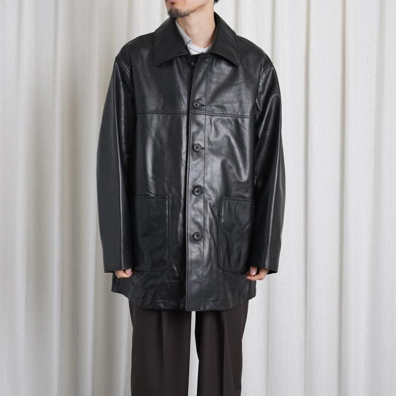 25S/Sۡssstein 奿 LEATHER CAR JACKET / BLACK