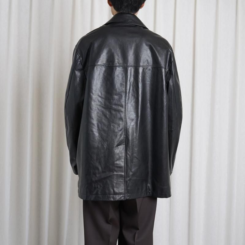 25S/Sۡssstein 奿 LEATHER CAR JACKET / BLACK