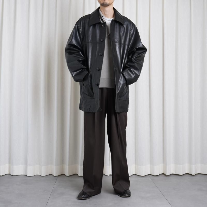 25S/Sۡssstein 奿 LEATHER CAR JACKET / BLACK