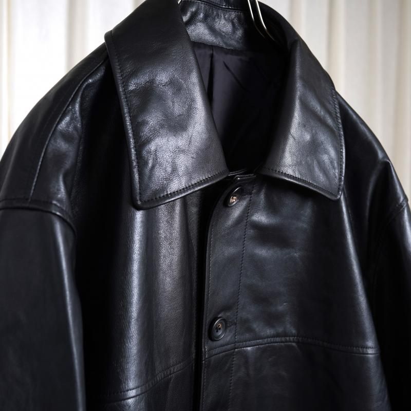 25S/Sۡssstein 奿 LEATHER CAR JACKET / BLACK