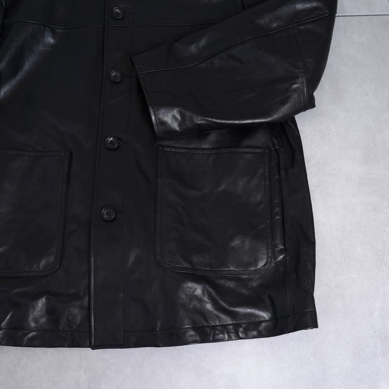 25S/Sۡssstein 奿 LEATHER CAR JACKET / BLACK