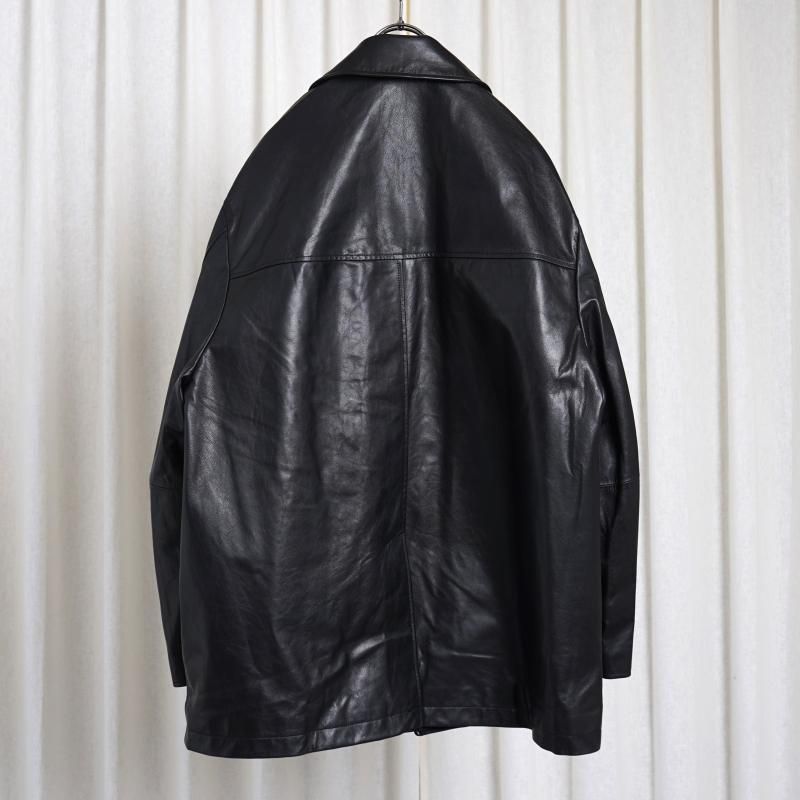25S/Sۡssstein 奿 LEATHER CAR JACKET / BLACK