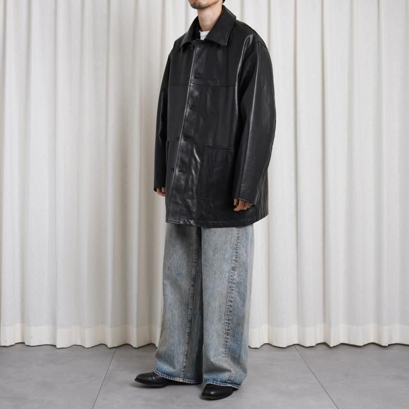25S/Sۡssstein 奿 LEATHER CAR JACKET / BLACK