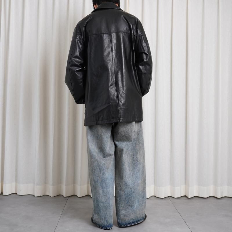 25S/Sۡssstein 奿 LEATHER CAR JACKET / BLACK