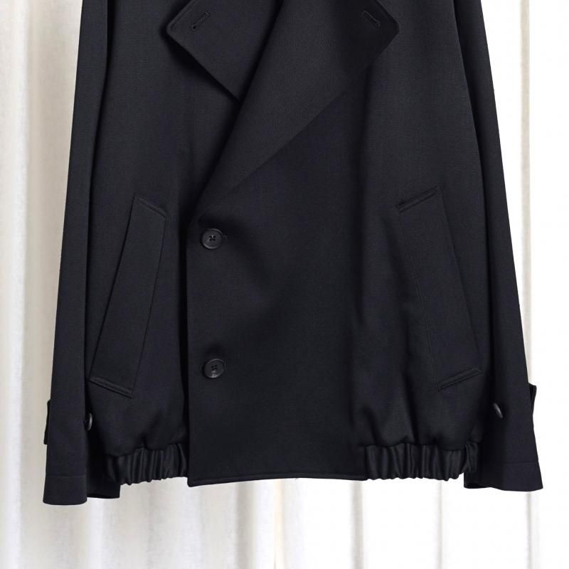 25S/Sۡssstein 奿 W/SI SATIN OVERSIZED DOUBLE BREAST BLOUSON / BLACK