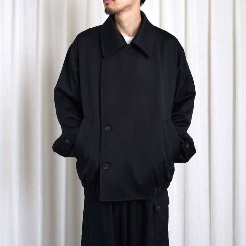 25S/Sۡssstein 奿 W/SI SATIN OVERSIZED DOUBLE BREAST BLOUSON / BLACK