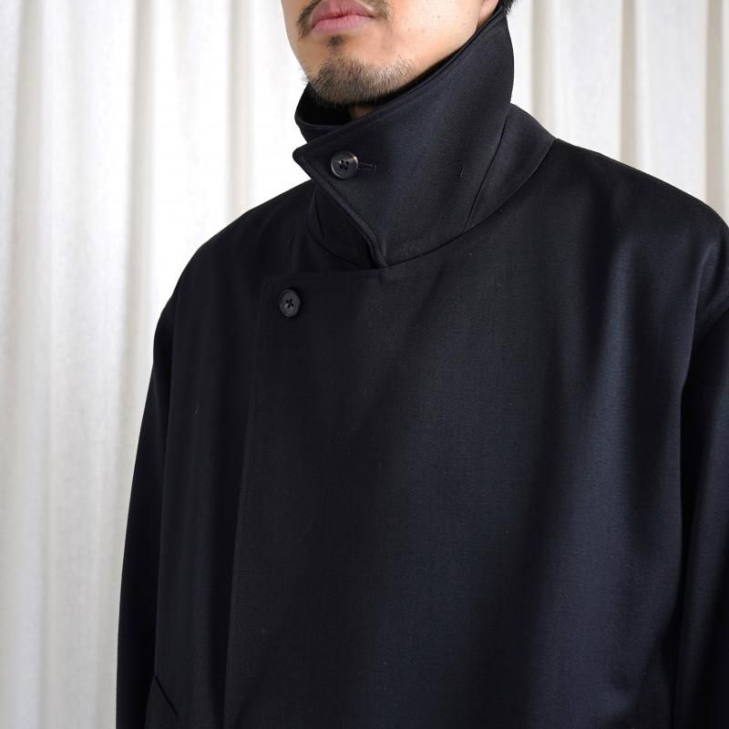 25S/Sۡssstein 奿 W/SI SATIN OVERSIZED DOUBLE BREAST BLOUSON / BLACK