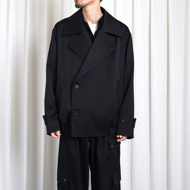 25S/Sۡssstein 奿 W/SI SATIN OVERSIZED DOUBLE BREAST BLOUSON / BLACK