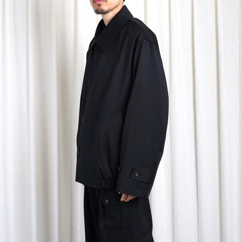 25S/Sۡssstein 奿 W/SI SATIN OVERSIZED DOUBLE BREAST BLOUSON / BLACK