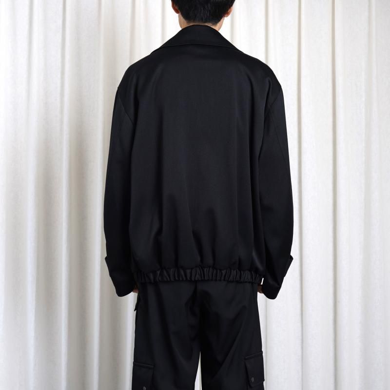25S/Sۡssstein 奿 W/SI SATIN OVERSIZED DOUBLE BREAST BLOUSON / BLACK