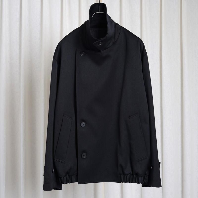 25S/Sۡssstein 奿 W/SI SATIN OVERSIZED DOUBLE BREAST BLOUSON / BLACK