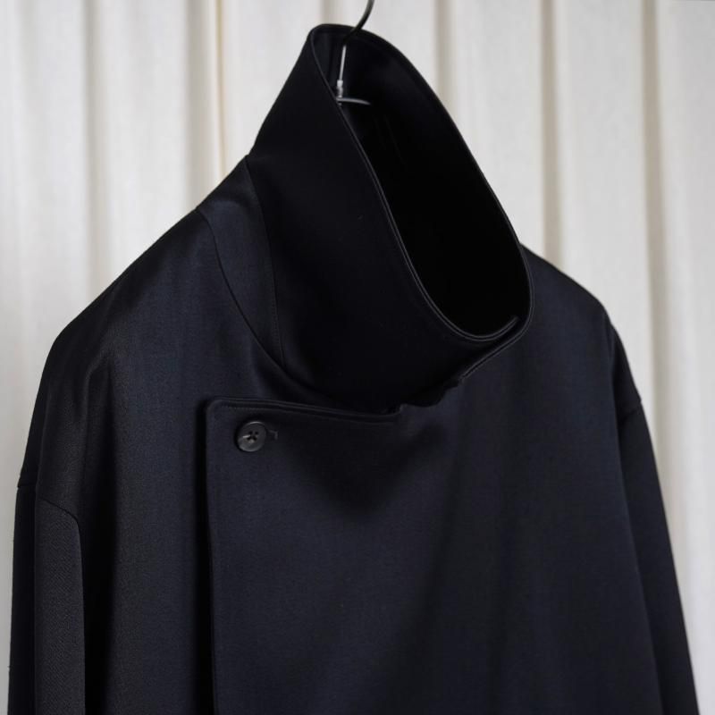 25S/Sۡssstein 奿 W/SI SATIN OVERSIZED DOUBLE BREAST BLOUSON / BLACK