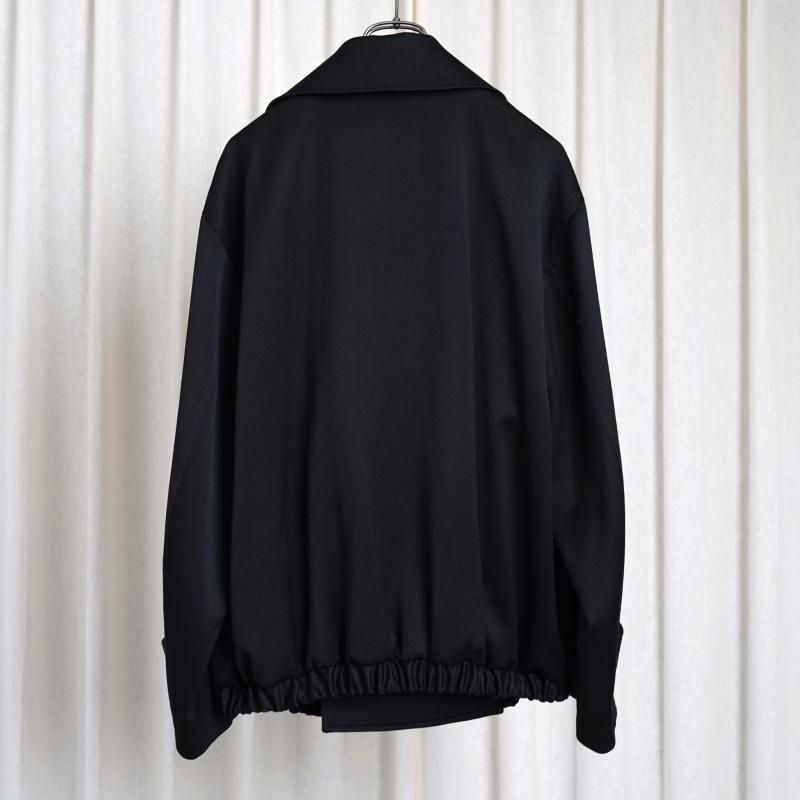 25S/Sۡssstein 奿 W/SI SATIN OVERSIZED DOUBLE BREAST BLOUSON / BLACK