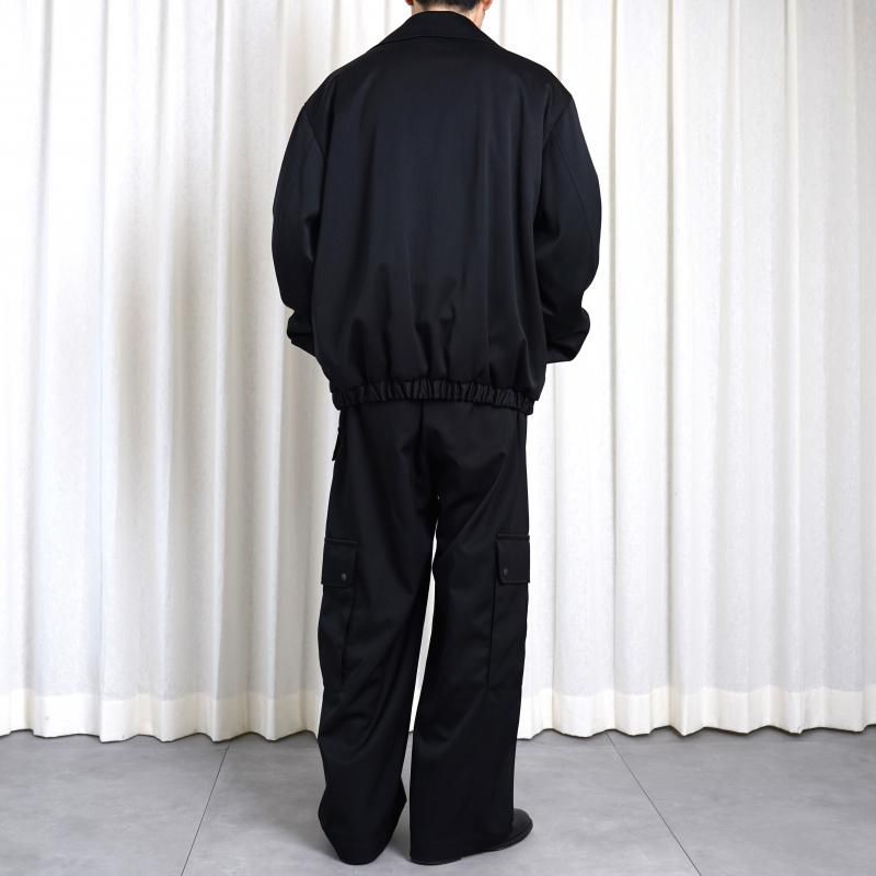 25S/Sۡssstein 奿 W/SI SATIN OVERSIZED DOUBLE BREAST BLOUSON / BLACK