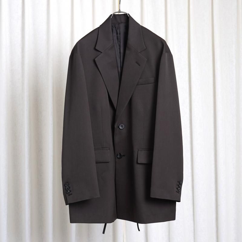 25S/Sۡssstein 奿 OVERSIZED SINGLE BREASTED LONG JACKET / GREY KHAKI