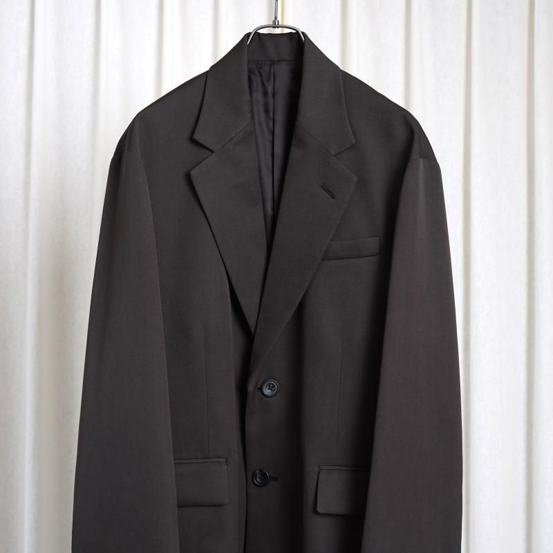 25S/Sۡssstein 奿 OVERSIZED SINGLE BREASTED LONG JACKET / GREY KHAKI