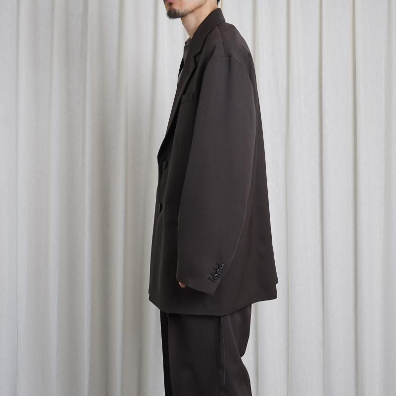 25S/Sۡssstein 奿 OVERSIZED SINGLE BREASTED LONG JACKET / GREY KHAKI