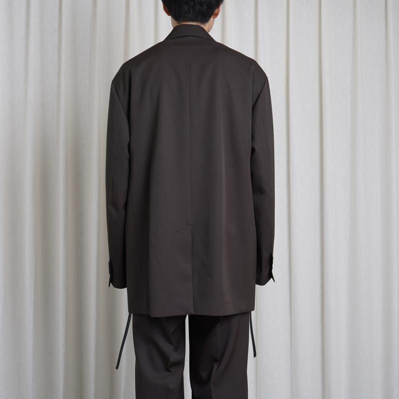 25S/Sۡssstein 奿 OVERSIZED SINGLE BREASTED LONG JACKET / GREY KHAKI