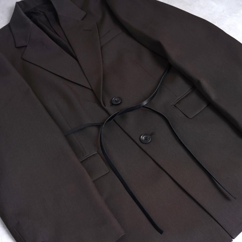 25S/Sۡssstein 奿 OVERSIZED SINGLE BREASTED LONG JACKET / GREY KHAKI