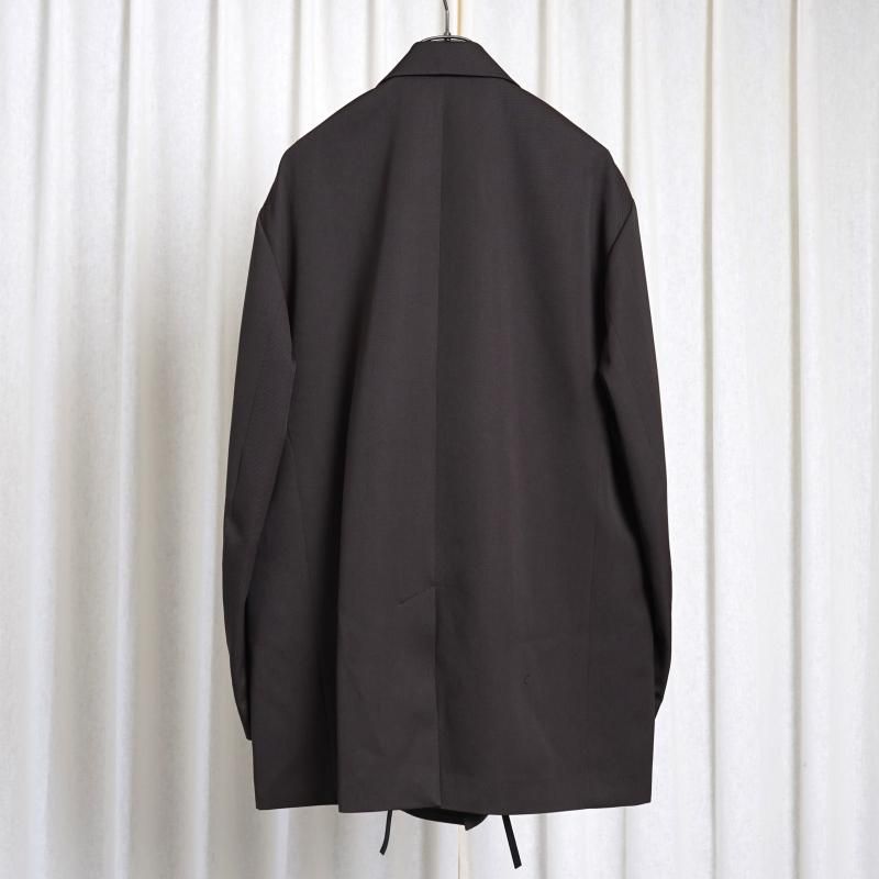 25S/Sۡssstein 奿 OVERSIZED SINGLE BREASTED LONG JACKET / GREY KHAKI