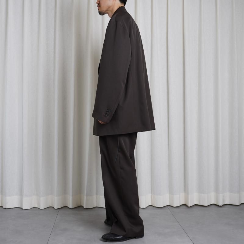 25S/Sۡssstein 奿 OVERSIZED SINGLE BREASTED LONG JACKET / GREY KHAKI