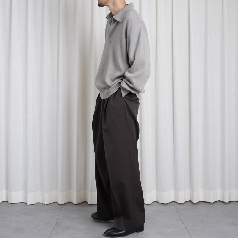 25S/Sۡssstein 奿 LONG WIDE TROUSERS / GREY KHAKI