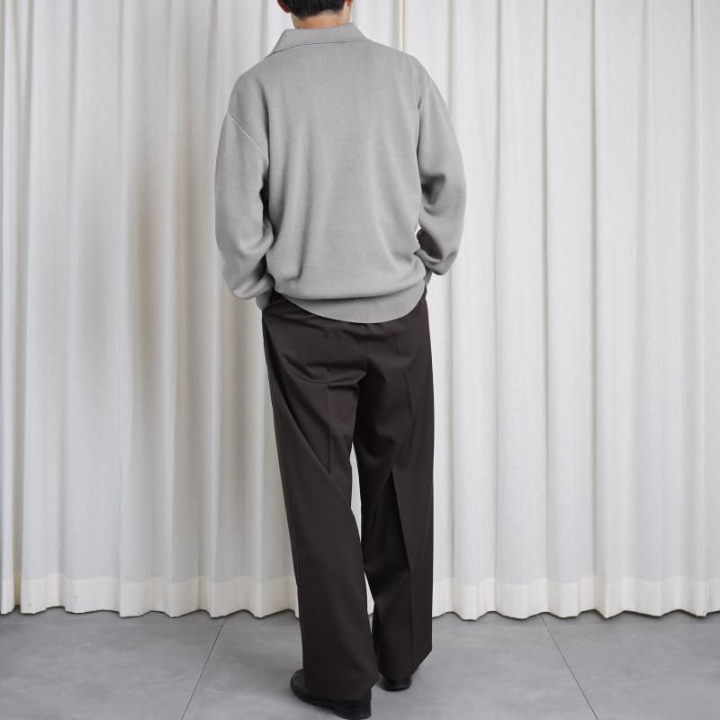 25S/Sۡssstein 奿 LONG WIDE TROUSERS / GREY KHAKI
